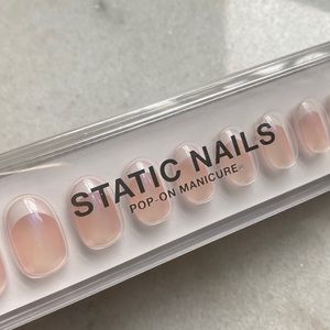 NEW Static Nails Press On Nails — Holographic French in White